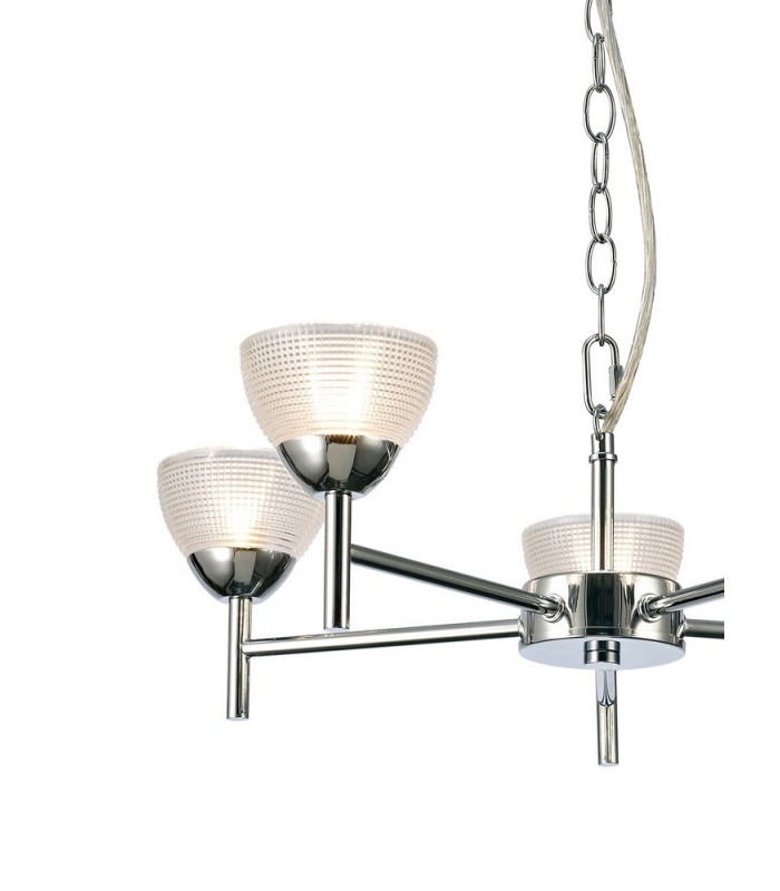 Ceiling 5 Light G9 Ceiling Pendant, Semi Ceiling, Polished Chrome with Clear Prismatic Glass - 9