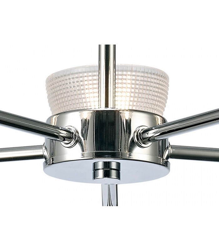 Ceiling 5 Light G9 Ceiling Pendant, Semi Ceiling, Polished Chrome with Clear Prismatic Glass - 11