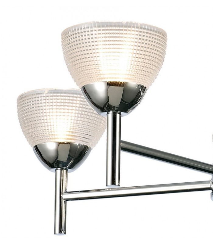 Ceiling 5 Light G9 Ceiling Pendant, Semi Ceiling, Polished Chrome with Clear Prismatic Glass - 12