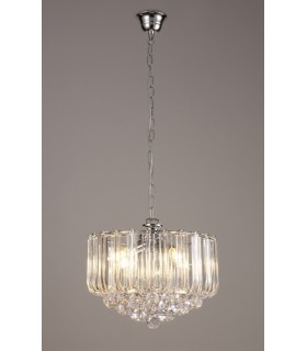 Acrylic Crystal with Spheres, 3 Light E14 Polished Chrome - 2