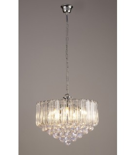 Ceiling Pendant with Acrylic Spheres, 5 Light E14 Polished Chrome - 2
