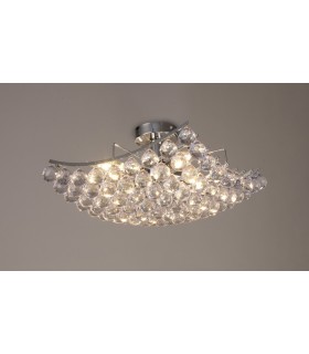 Flush Ceiling Lamp with Acrylic Spheres, 4 Light E14 Polished Chrome - 2