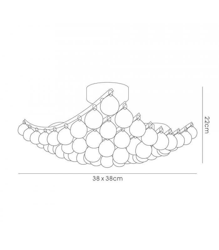 Flush Ceiling Lamp with Acrylic Spheres, 4 Light E14 Polished Chrome - 3