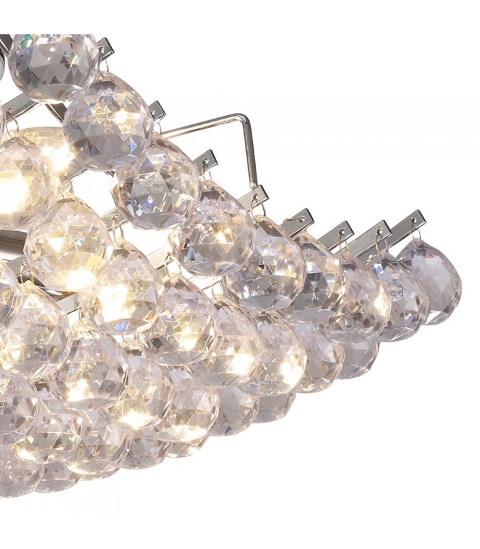 Flush Ceiling Lamp with Acrylic Spheres, 4 Light E14 Polished Chrome - 6