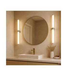 Batumi LED Bathroom Wall Lamp Chrome Opal Diffuser IP44 2540lm 3000K-2
