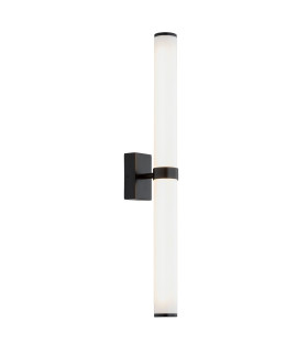 Batumi LED Bathroom Wall Lamp Black Opal Diffuser IP44 2540lm 3000K-1