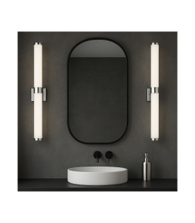 Batumi LED Bathroom Wall Lamp Brushed Nickel Opal Diffuser IP44 2540lm 3000K-2