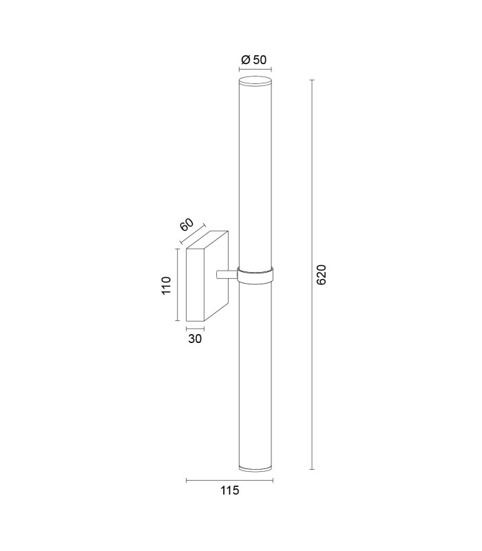 Batumi LED Bathroom Wall Lamp Brushed Nickel Opal Diffuser IP44 2540lm 3000K-5