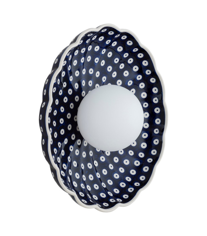 Boll Handmade Shell 28cm Wall Lamp Deep Cobalt Blue White Dots G9 IP44-1