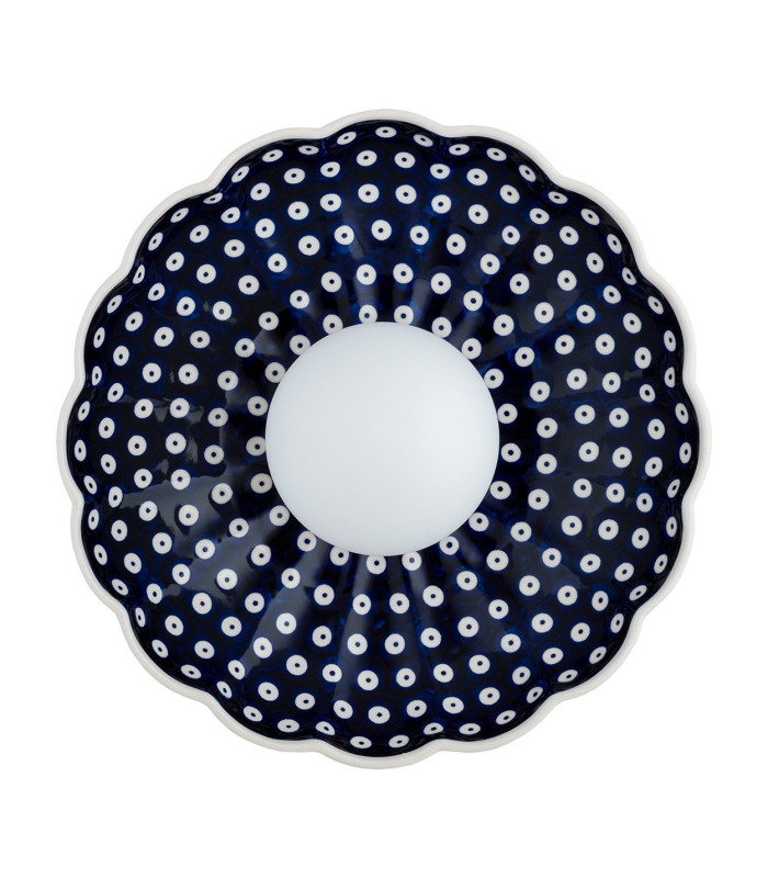 Boll Handmade Shell 28cm Wall Lamp Deep Cobalt Blue White Dots G9 IP44-4
