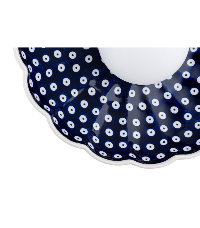Boll Handmade Shell 28cm Wall Lamp Deep Cobalt Blue White Dots G9 IP44-5