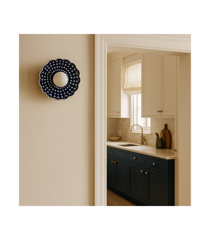 Boll Handmade Shell 28cm Wall Lamp Deep Cobalt Blue White Dots G9 IP44-7
