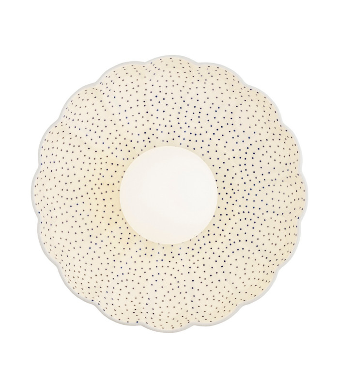 Boll Handmade Shell 28cm Wall Lamp Cream Deep Cobalt Blue Dots G9 IP44-3