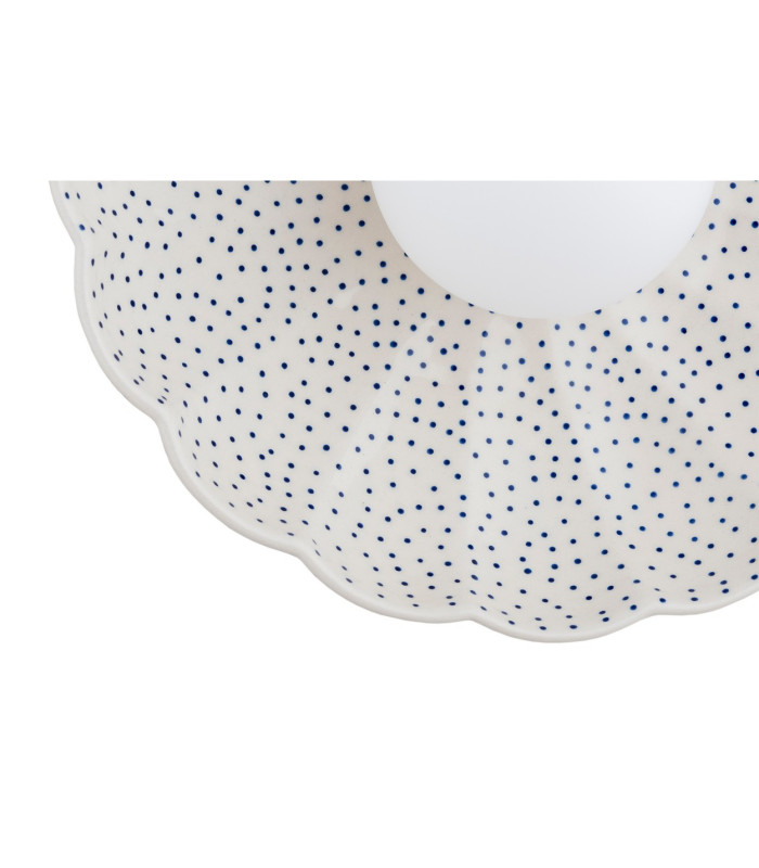 Boll Handmade Shell 28cm Wall Lamp Cream Deep Cobalt Blue Dots G9 IP44-5