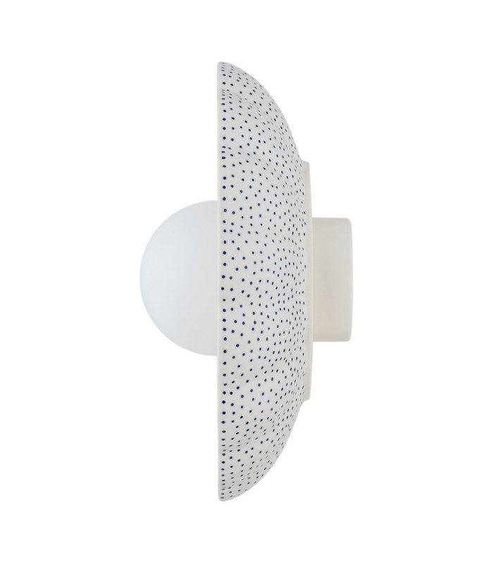 Boll Handmade Shell 28cm Wall Lamp Cream Deep Cobalt Blue Dots G9 IP44-6