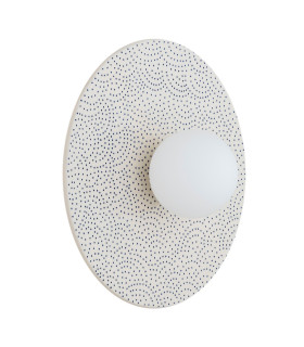Boll Handmade 30cm Wall Lamp Cream Deep Cobalt Blue Dots G9 IP44-1