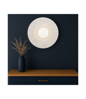 Boll Handmade 30cm Wall Lamp Cream Deep Cobalt Blue Dots G9 IP44-2