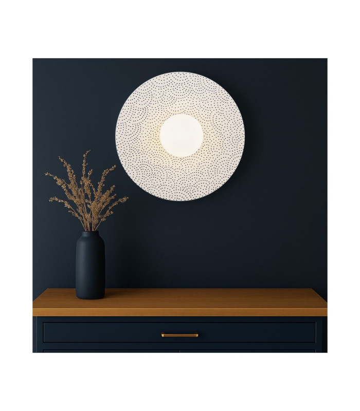 Boll Handmade 30cm Wall Lamp Cream Deep Cobalt Blue Dots G9 IP44-2