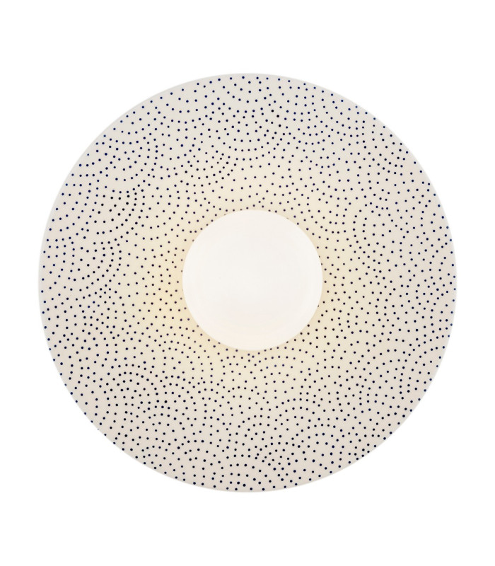 Boll Handmade 30cm Wall Lamp Cream Deep Cobalt Blue Dots G9 IP44-3