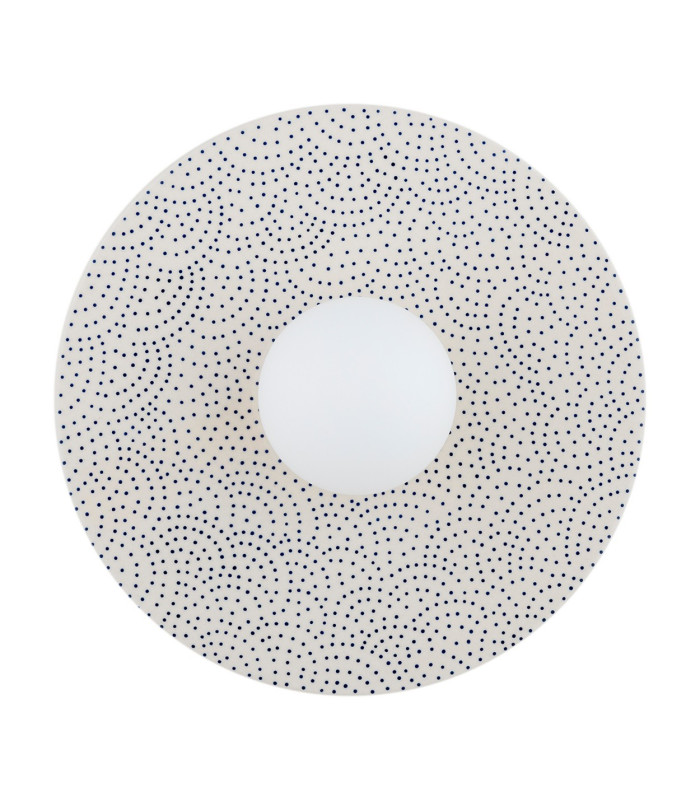 Boll Handmade 30cm Wall Lamp Cream Deep Cobalt Blue Dots G9 IP44-4