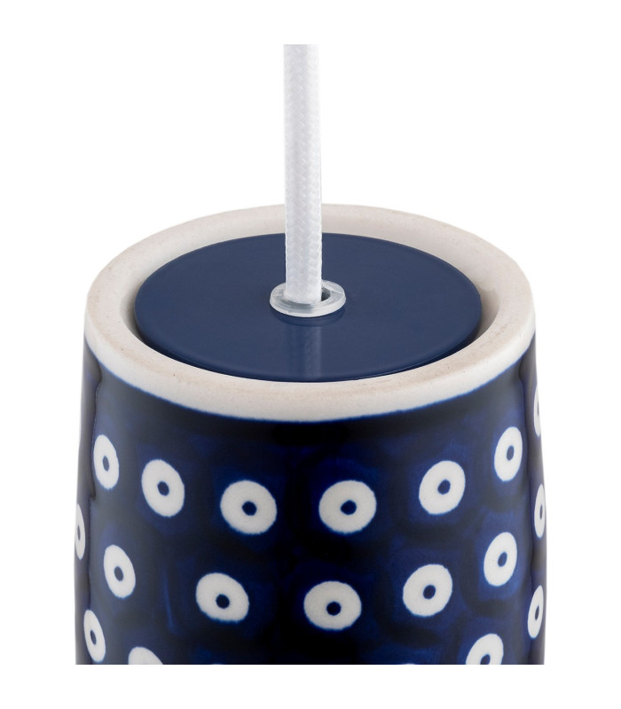 Boll Handmade Slim Pendant Ceiling Light Deep Cobalt Blue White Dots G9 IP44-6