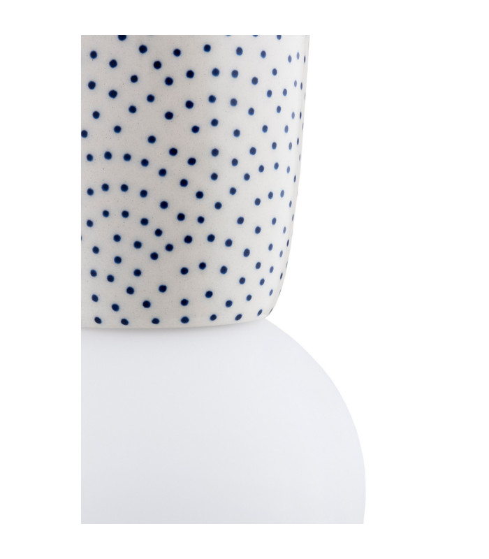 Boll Handmade Slim Pendant Ceiling Light Cream Deep Cobalt Blue Dots G9 IP44-5
