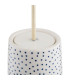 Boll Handmade Slim Pendant Ceiling Light Cream Deep Cobalt Blue Dots G9 IP44-6