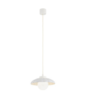 Boll Handmade Dome Pendant Ceiling Light Cream Deep Cobalt Blue Dots G9 IP44-1