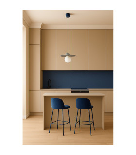 Boll Handmade Pendant Ceiling Light Deep Cobalt Blue White Dots G9 IP44-2