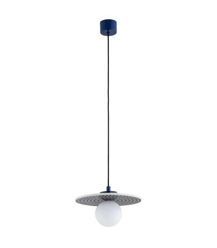 Boll Handmade Pendant Ceiling Light Deep Cobalt Blue White Dots G9 IP44-4