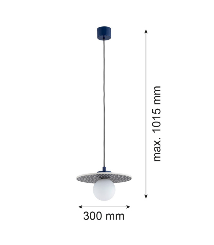 Boll Handmade Pendant Ceiling Light Deep Cobalt Blue White Dots G9 IP44-7