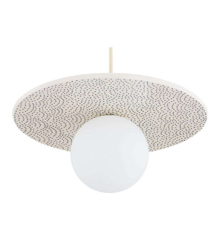 Boll Handmade Pendant Ceiling Light Cream Deep Cobalt Blue Dots G9 IP44-3