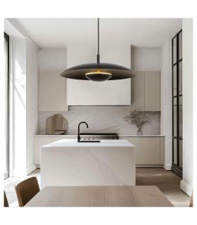 Bolton LED Dome Pendant Ceiling Light Black 2170lm 3000K-2