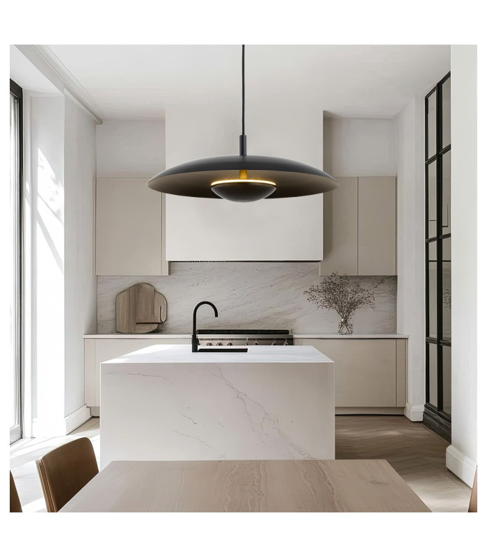 Bolton LED Dome Pendant Ceiling Light Black 2170lm 3000K-2
