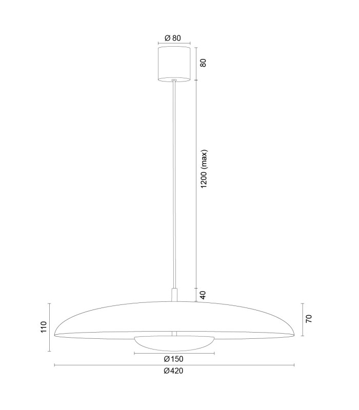 Bolton LED Dome Pendant Ceiling Light Terracotta 2170lm 3000K-7