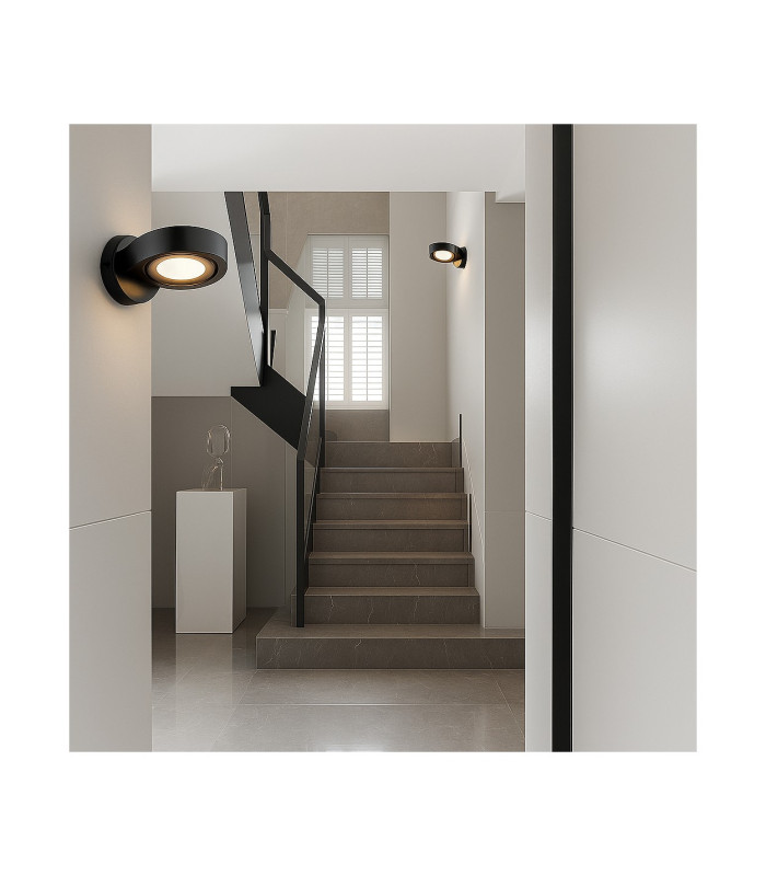 Lotus Adjustable Up & Down Wall Lamp Black GX53-2