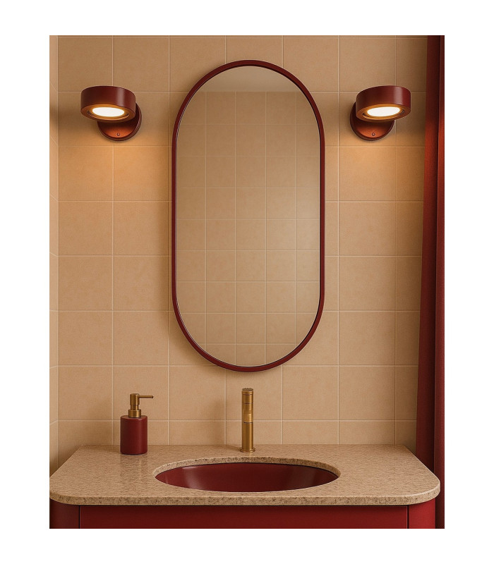 Lotus Adjustable Up & Down Wall Lamp Burgundy GX53-2