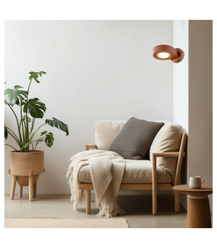 Lotus Adjustable Up & Down Wall Lamp Terracotta GX53-2