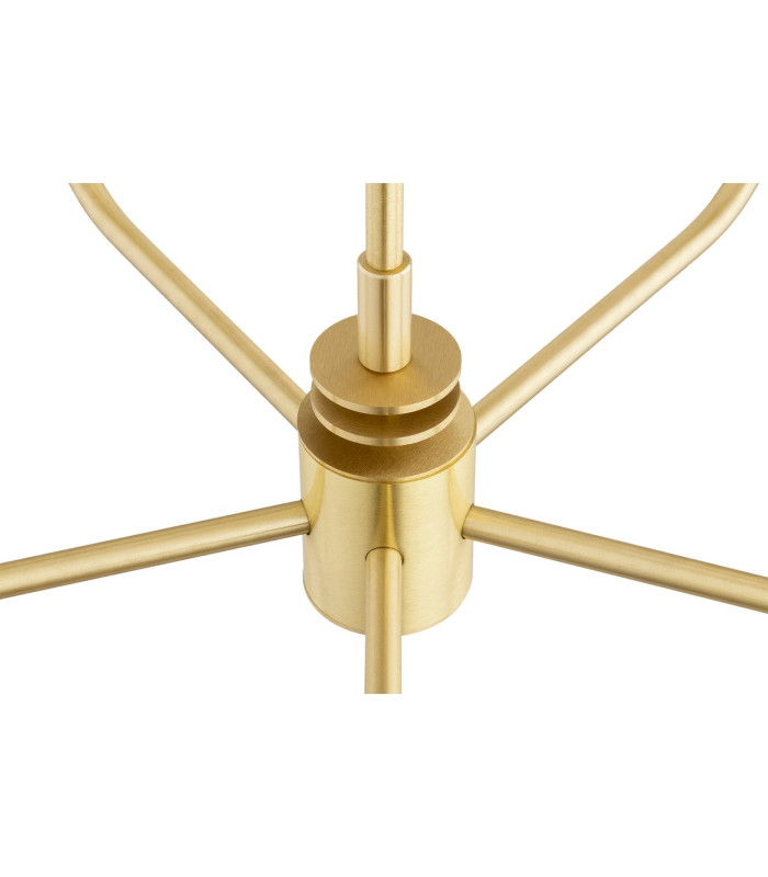 Preston 5 Light Multi Arm Pendant Ceiling Light Brushed Brass Opal Glass Shade E14-6