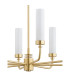 Preston 8 Light Multi Arm Pendant Ceiling Light Brushed Brass Opal Glass Shade E14-5