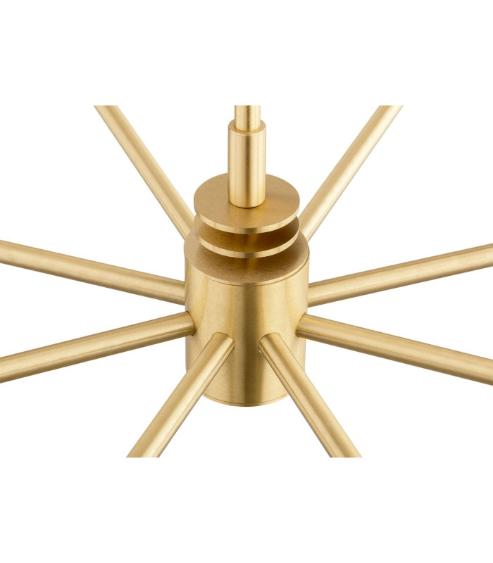 Preston 8 Light Multi Arm Pendant Ceiling Light Brushed Brass Opal Glass Shade E14-6