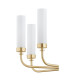 Preston 8 Light Multi Arm Pendant Ceiling Light Brushed Brass Opal Glass Shade E14-7