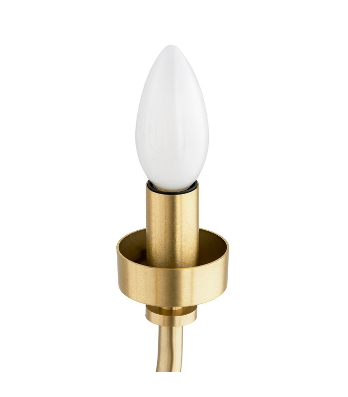 Preston 8 Light Multi Arm Pendant Ceiling Light Brushed Brass Opal Glass Shade E14-8
