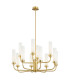 Preston 12 Light Multi Arm Pendant Ceiling Light Brushed Brass Opal Glass Shade E14-1