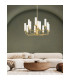 Preston 12 Light Multi Arm Pendant Ceiling Light Brushed Brass Opal Glass Shade E14-2