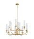 Preston 12 Light Multi Arm Pendant Ceiling Light Brushed Brass Opal Glass Shade E14-3