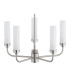 Preston 5 Light Multi Arm Pendant Ceiling Light Brushed Nickel Opal Glass Shade E14-4