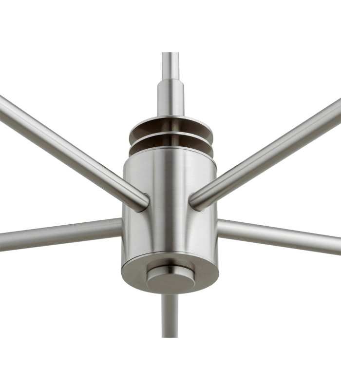 Preston 5 Light Multi Arm Pendant Ceiling Light Brushed Nickel Opal Glass Shade E14-7