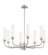 Preston 8 Light Multi Arm Pendant Ceiling Light Brushed Nickel Opal Glass Shade E14-1