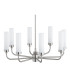 Preston 8 Light Multi Arm Pendant Ceiling Light Brushed Nickel Opal Glass Shade E14-4